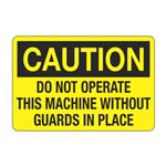Caution Do Not Operate This Machine Without Guards in Place Decal